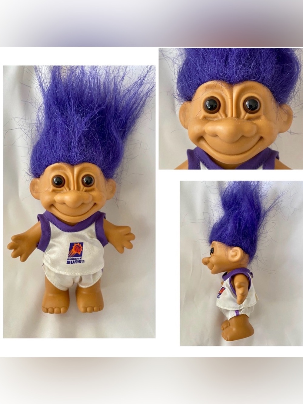 PHOENIX SUNS SPORTS TROLL‎ - Vintage 4" Russ Troll Doll Purple Hair Sun's Jersey